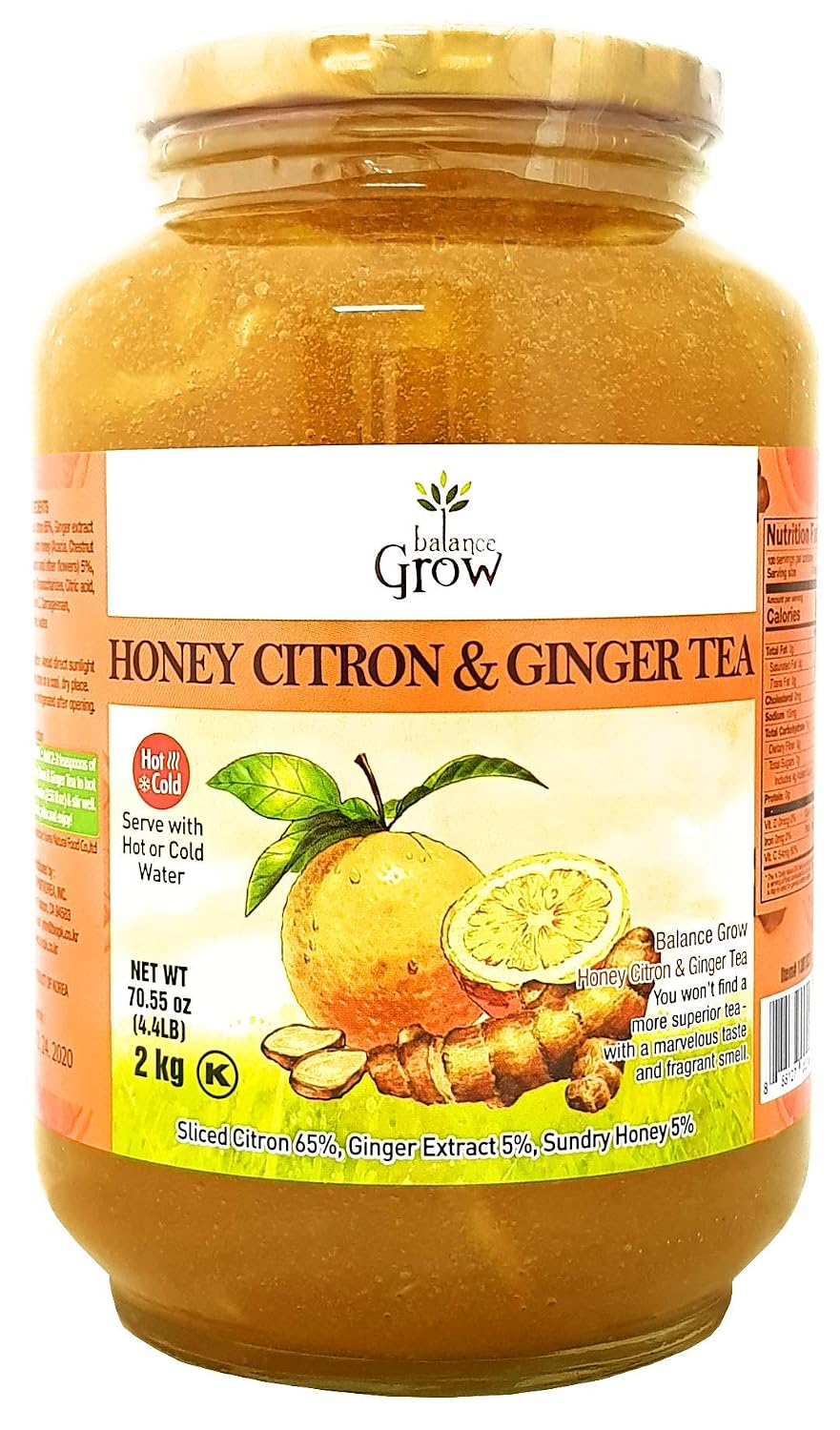 Té de Miel, Cidra y Jengibre Balance Grow 70.55 oz (4.4 lb/2 kg), paquete de 1 — imagen 1